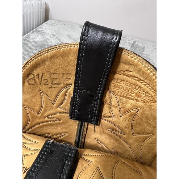 Vtg Alberta Boot Company Gray Black Leather Cowboy Boots 8.5 EE Mens Western - Picture 12 of 16